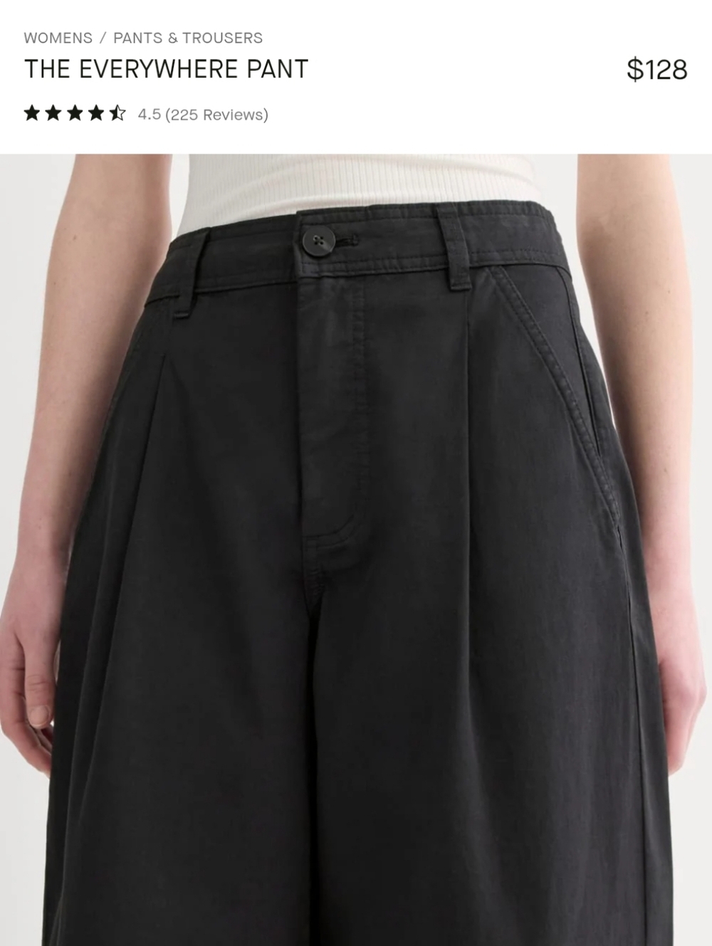 NWT Everlane The Everywhere Pant Pleated Barrel Leg Black Organic Cotton Size 12 - Picture 15 of 15